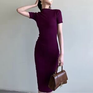 Midi Dress in Burgundy